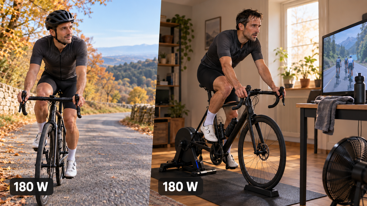 Indoor ist nicht draußen: Warum du auf der Rolle deine Wattwerte neu denken musst 🚴💦