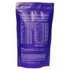 "Rückseite der NOM Intervall Verpackung mit detaillierten Nährwertangaben, Zutaten und Anwendungshinweisen für den High Carb Protein Shake."
