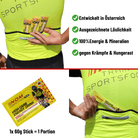 "NOM High Carb Energy Drink Stick: Entwickelt in Österreich, ausgezeichnete Löslichkeit, 100% Energie und Mineralien, hilft gegen Krämpfe und Hunger."
