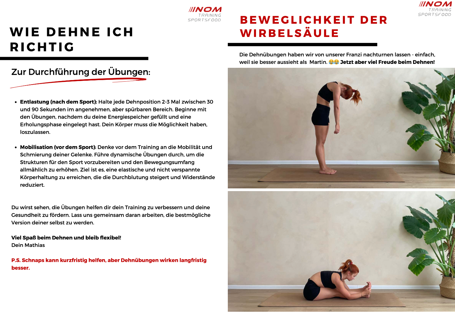 "Tipps für richtiges Dehnen: Übungen zur Entlastung und Mobilisation, Fokus auf Wirbelsäulenbeweglichkeit."
