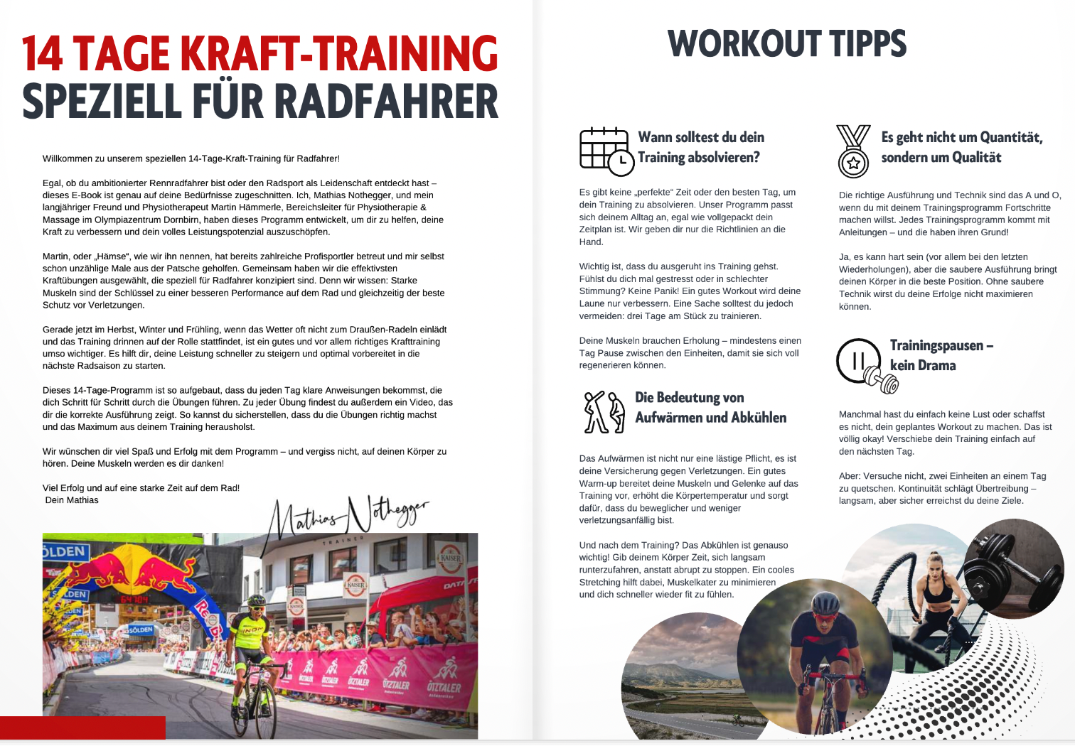 "14-Tage-Krafttraining für Radfahrer mit Tipps und Anleitungen."