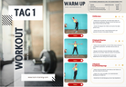 "Tag-1-Workout: Warm-up mit Übungen und Video-Anleitungen."