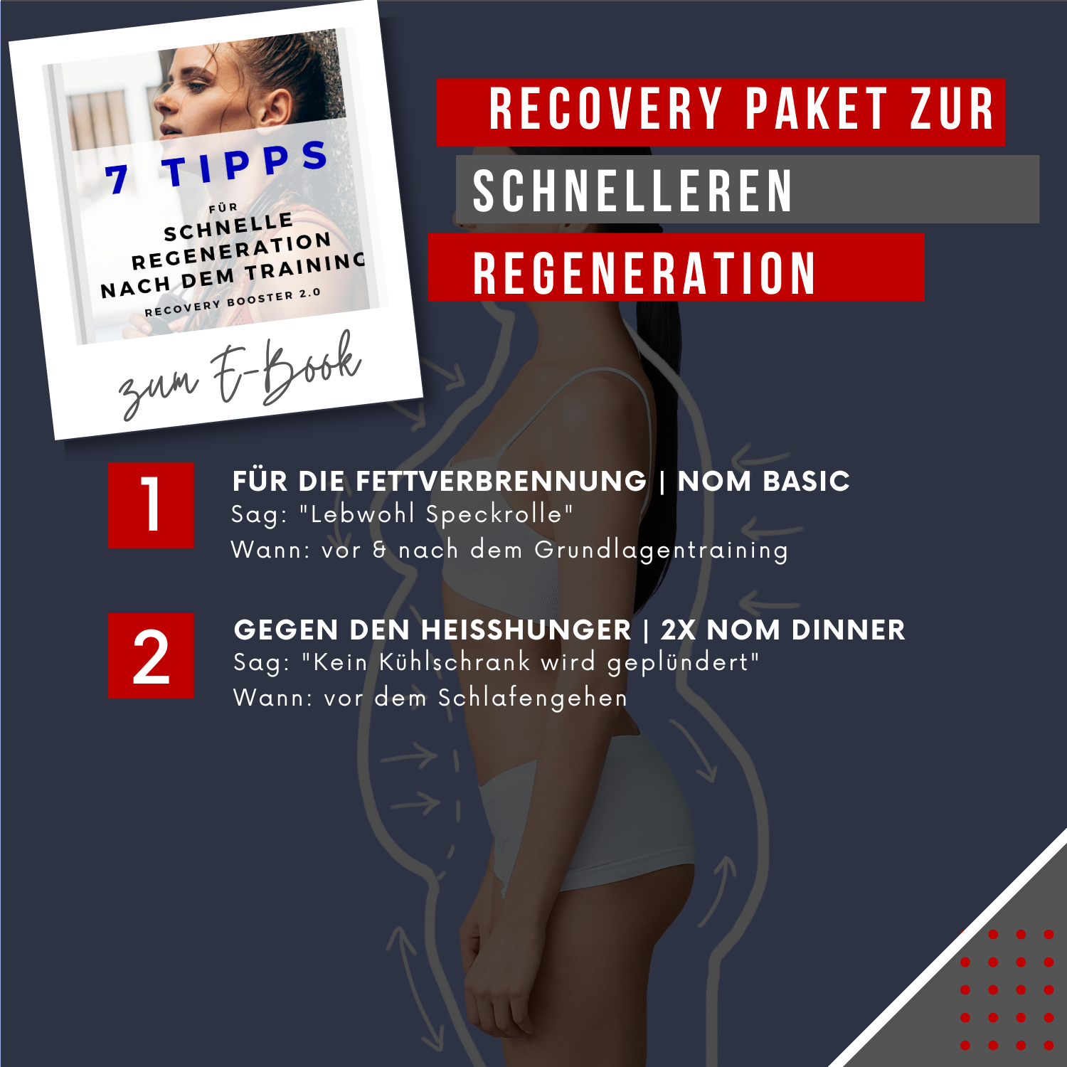 "NOM Recovery-Paket für Regeneration nach dem Training. Mit NOM Basic zur Fettverbrennung und NOM Dinner gegen Heißhunger."