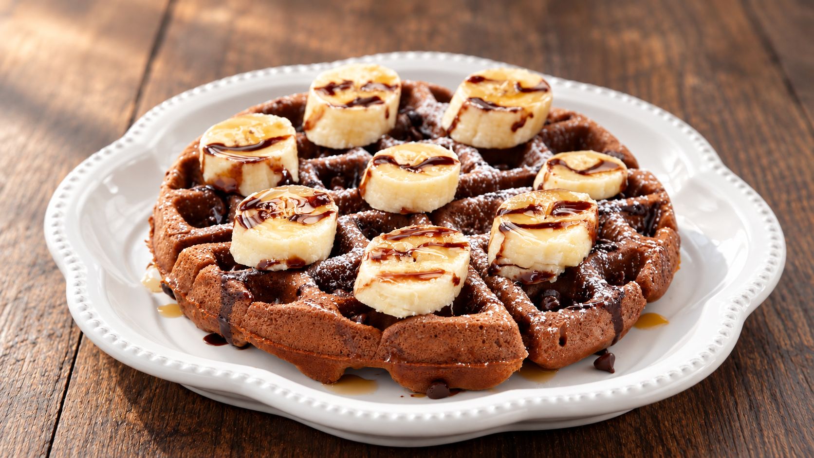 Schoko-Bananen-Protein-Waffeln