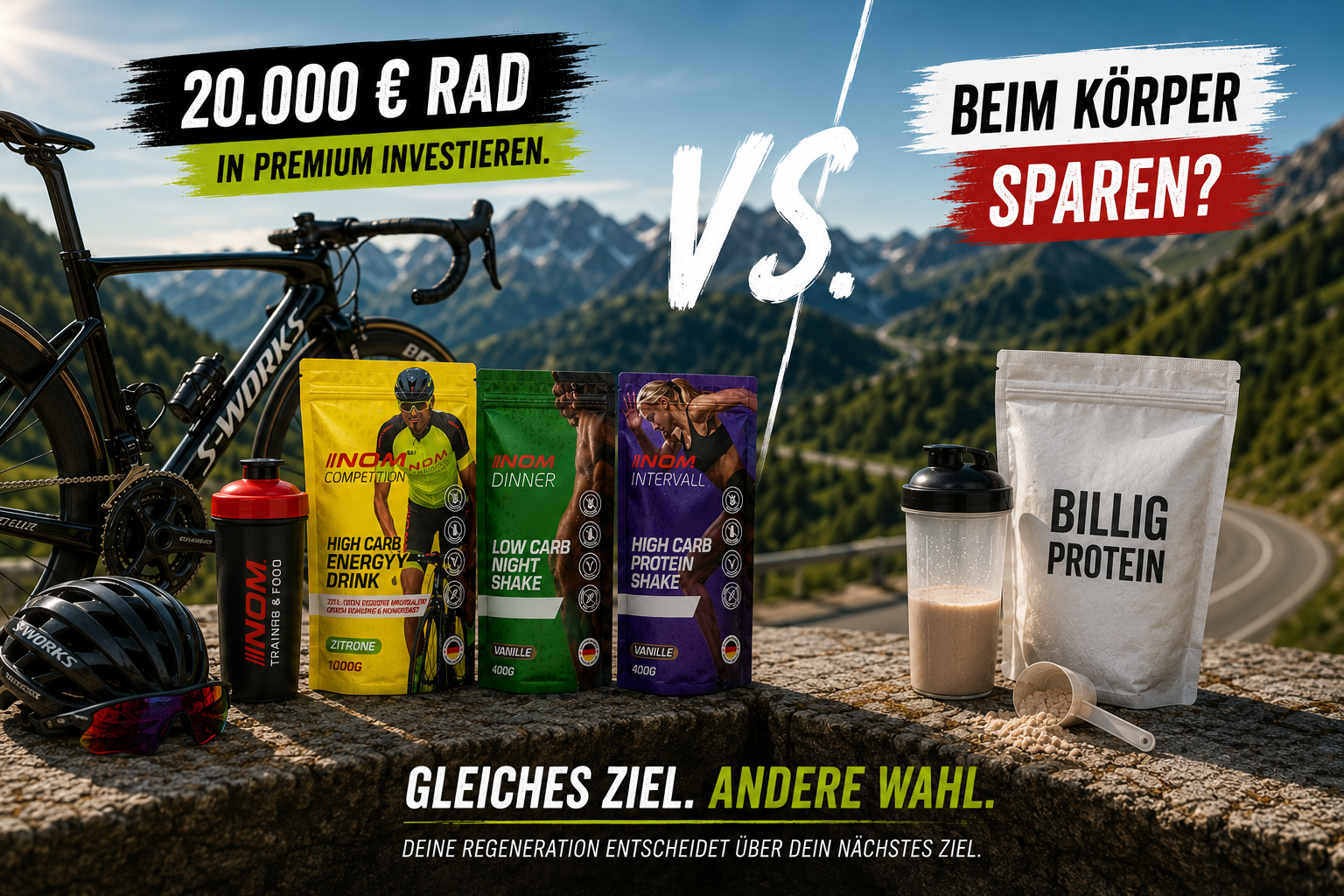 20.000 € Rad, 2 € Shake: Warum billige Sporternährung deine Regeneration sabotiert