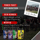 "NOM Power Paket MTB Marathon mit NOM Basic, NOM Intervall, NOM Dinner und NOM Competition für zuverlässige Energie, gute Verträglichkeit und stabile Leistung bei langen Rennen im Gelände."