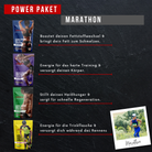 "NOM Power Paket Marathon mit NOM Basic, NOM Intervall, NOM Dinner und NOM Competition für Fettstoffwechsel, Energie im Training, Regeneration und konstante Leistung im Wettkampf."