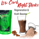 "NOM DINNER Low Carb Night Shake Schokolade, Regeneration & Kraft-Booster mit Mandeln."