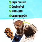 "NOM DINNER Schokoladen Shake - Hunger-Killer mit Mandeln: High Protein, dopingfrei, NON-GMO und laborgeprüft."