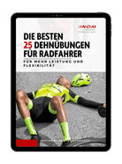 "E-Book-Cover: 'Die besten 25 Dehnübungen für Radfahrer' für mehr Leistung und Flexibilität."